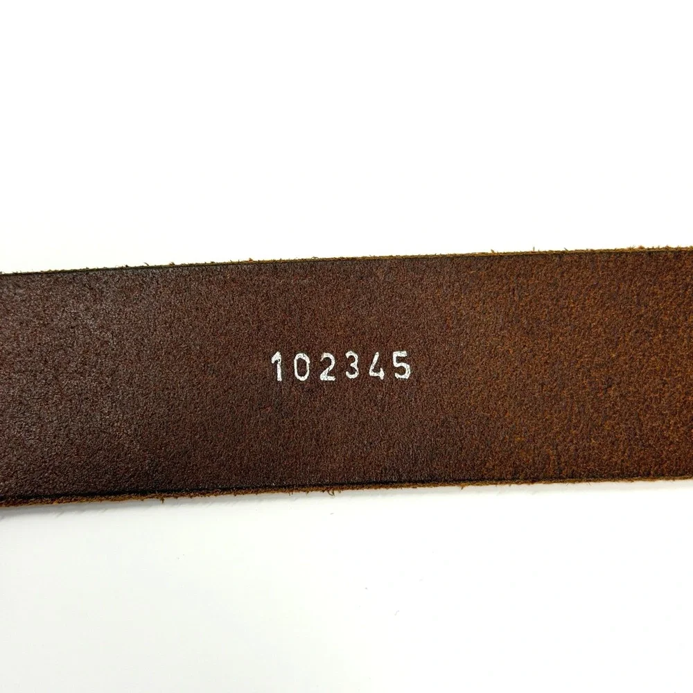Amish‎ Made Belts Mens Leather Belt Brown Patina Brass Buckle 44